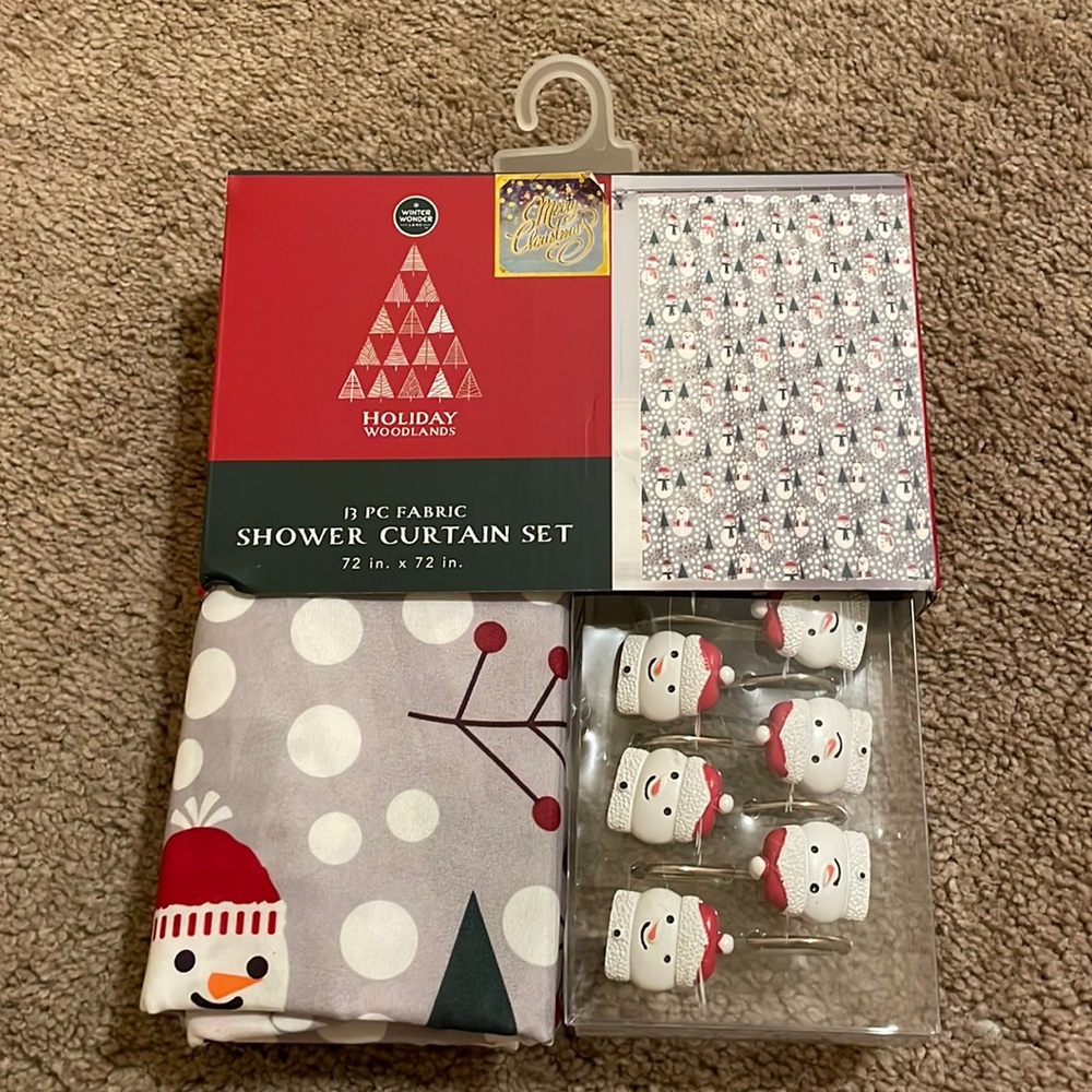 NEW! Snowmen/winter theme shower curtain